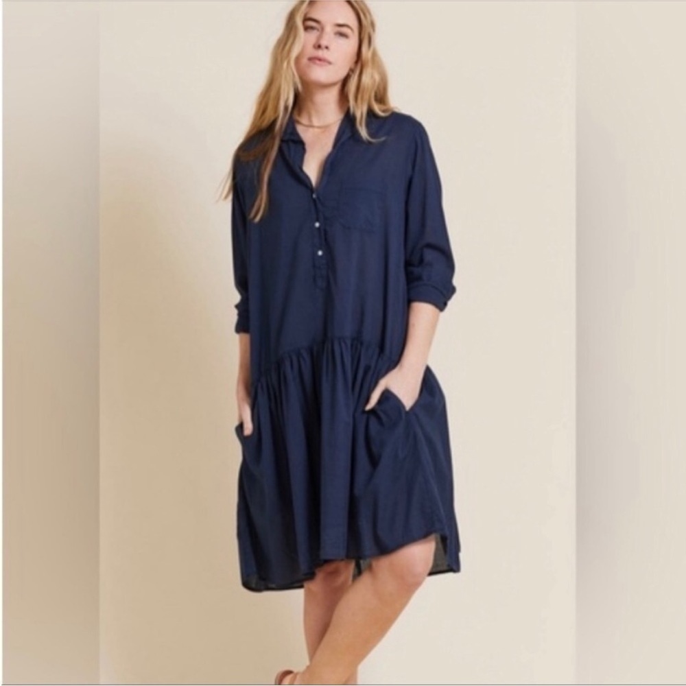 Grayson Changemaker Shirt Dress In Navy Size Large